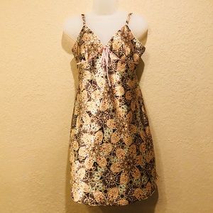 {Adonna} Earthy boho 70s printed slip/chemise